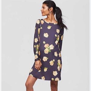 Loft Peony Fluid Shift Dress Sz S